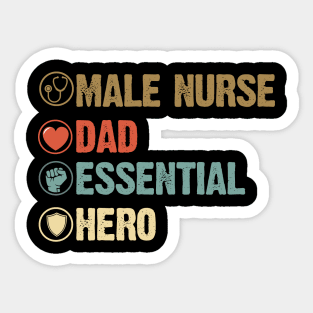 Vintage Male Nurse Dad Essential Hero Costume Gift Sticker